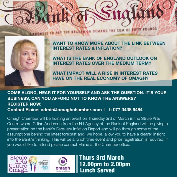 Omagh Chamber Invite You to a Presentation from the NI Agency of The Bank of England